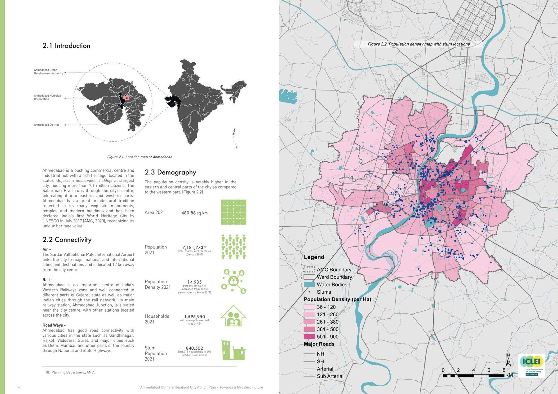 Situating the city. India, Gujarat, Ahmedabad; the demography the plan is written for.