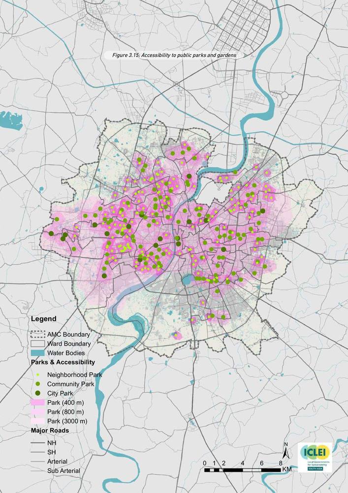 Accessibility to public parks and gardens.
