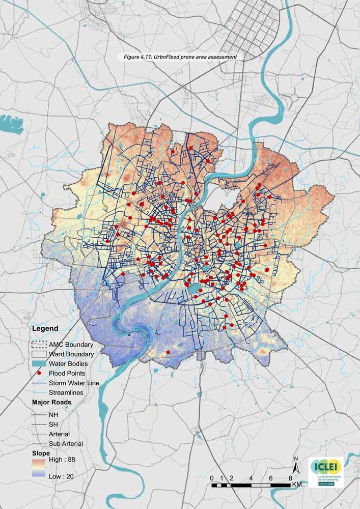 Urban flood-prone area assessment.