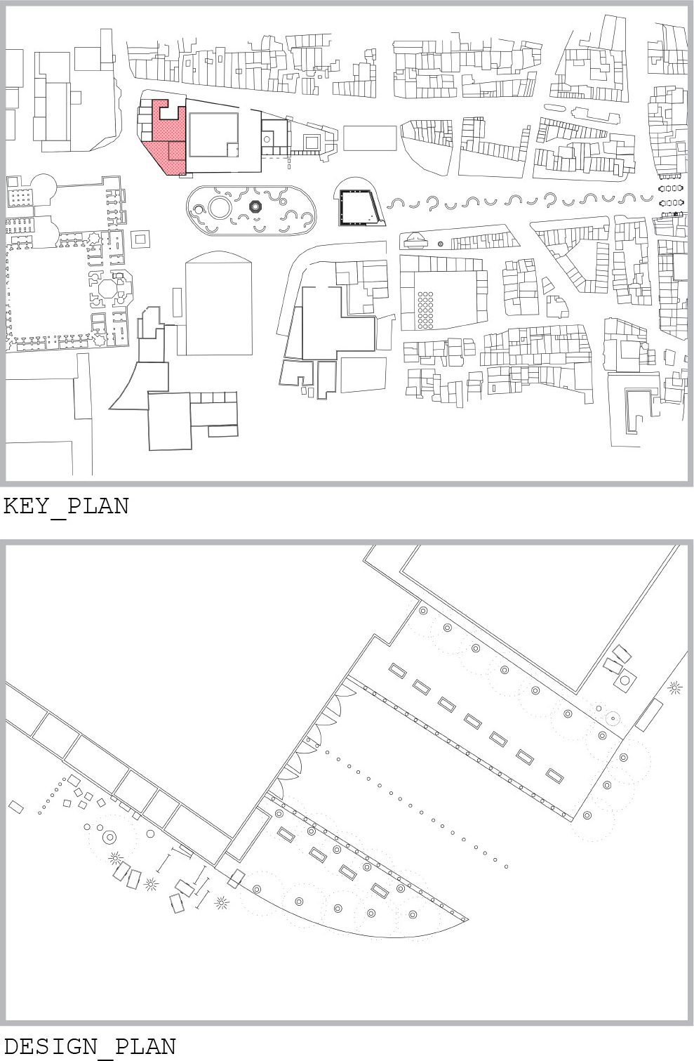 Himabhai library. Key plan and design plan.