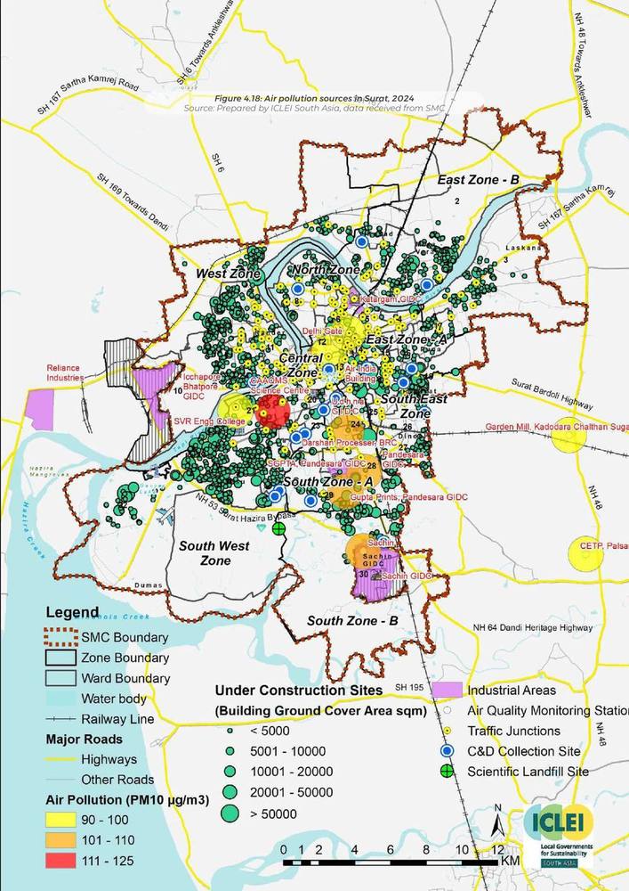 Air pollution sources, 2024. Industry, traffic and the monitoring stations.