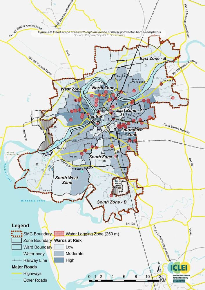 Flood-prone areas with a high incidence of water- and vector-borne disease complaints.