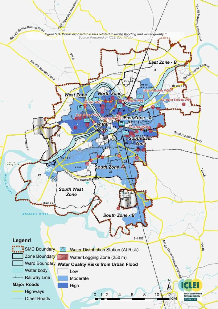 Wards exposed to urban flooding and water-quality issues.