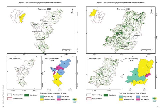 Tree cover density dynamics. East and north-west zones.