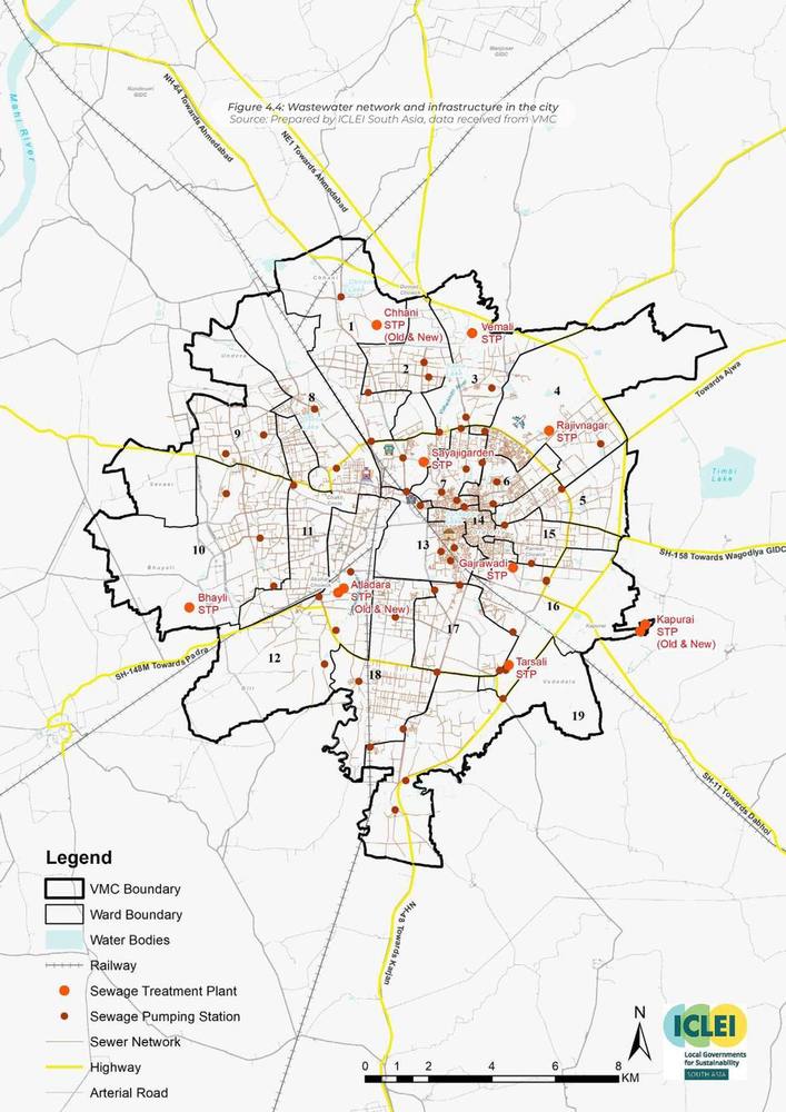 Wastewater network and infrastructure. Sewage treatment plants and the sewer network.