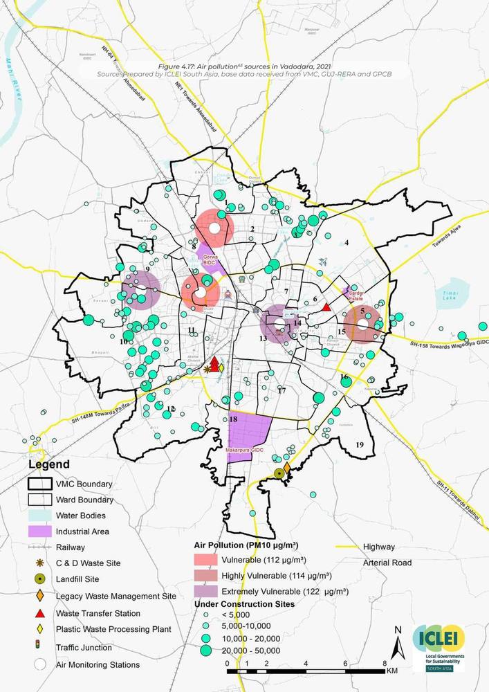 Air pollution sources, 2021. Industry, traffic and the monitoring stations.