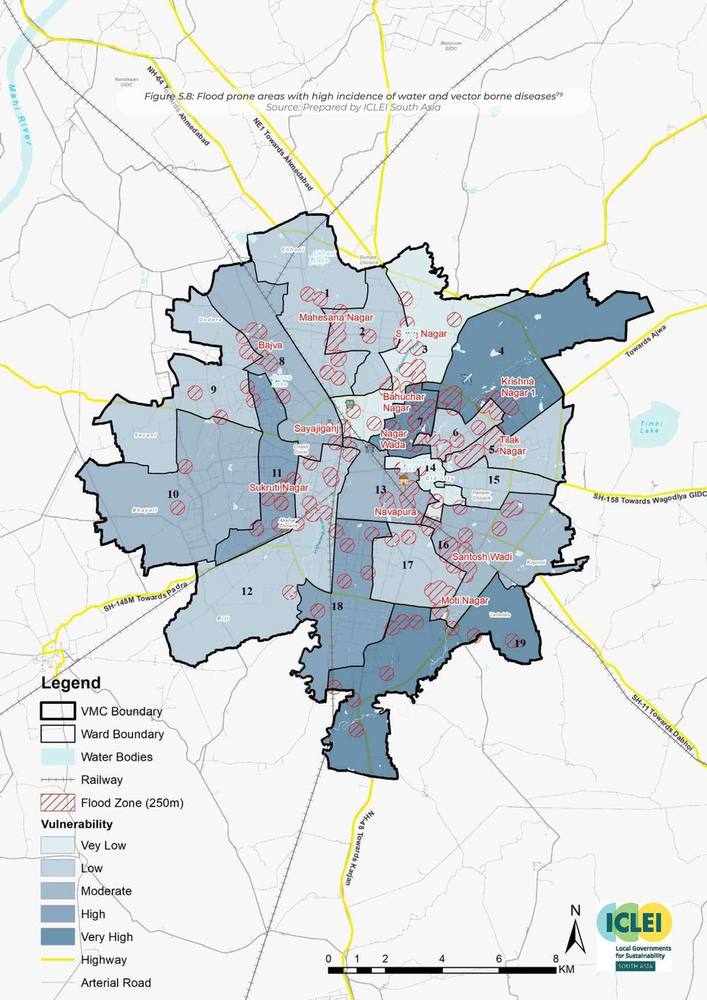 Flood-prone areas with a high incidence of water- and vector-borne diseases.